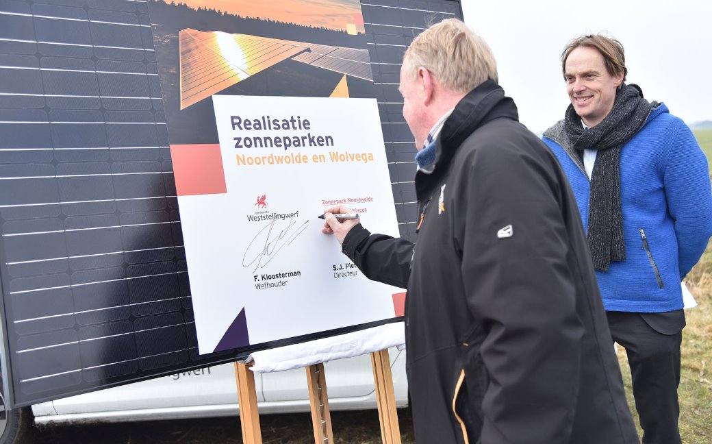 Officiële start aanleg zonneparken Noordwolde en Wolvega