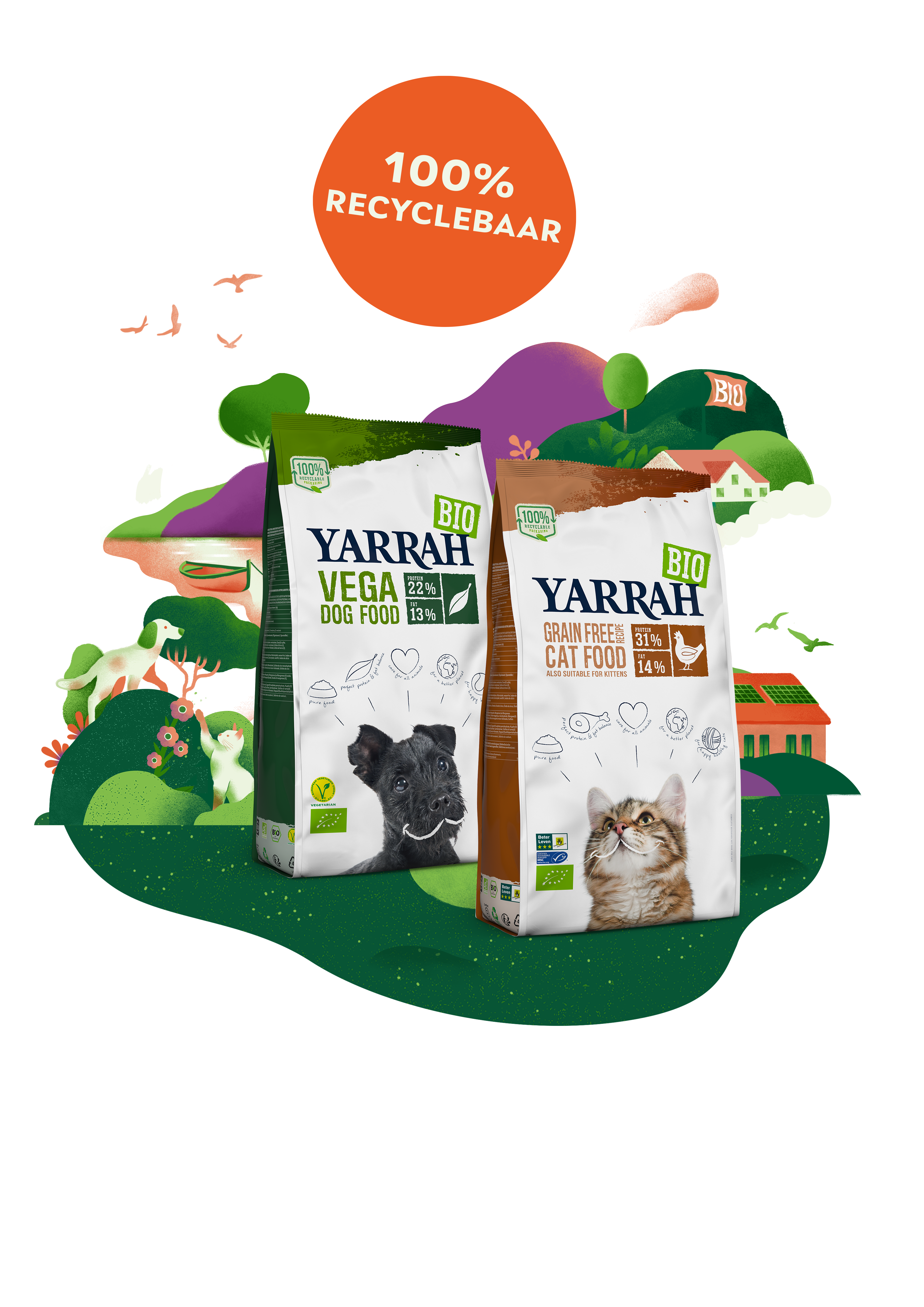 Yarrah Organic Petfood lanceert volledig recyclebare verpakking